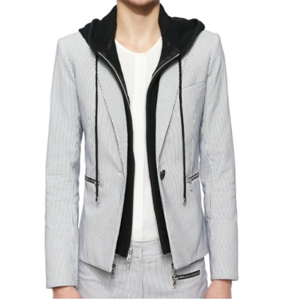 Veronica Beard Striped Railroad Dickey Blazer